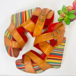 Unlisted Chestnut brown wedge sandals